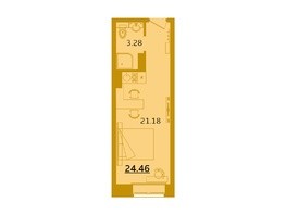 Продается Студия АК Золотое сечение, дом 2, 24.5  м², 3299999 рублей