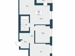 Продается 3-комнатная квартира ЖК Расцветай на Учительской, 65.5  м&sup2;, 9250000 рублей