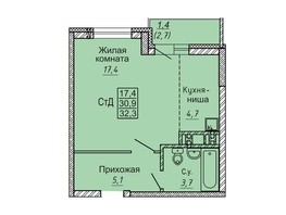 Продается Студия ЖК Новые Матрешки, дом 2 б/с 4, 32  м², 3232000 рублей