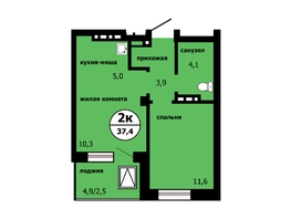 Продается 2-комнатная квартира ЖК Тихие зори, дом Панорама корпус 1, 37 м², 5772000 рублей