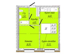 Продается 1-комнатная квартира ЖК На 2-й Дачной, 37 м², 7482000 рублей