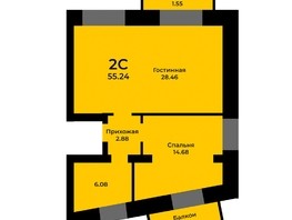 Продается 2-комнатная квартира ЖК Ривьера-Солонцы, дом 2, 55  м², 5827820 рублей