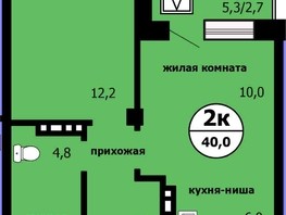 Продается 2-комнатная квартира ЖК Тихие зори, дом Стрелка, корпус 2, 40  м², 5480000 рублей