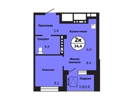 Продается 1-комнатная квартира ЖК Тихие зори, дом Каштак корпус 1, 34.4  м², 4555000 рублей