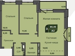 Продается 3-комнатная квартира ЖК Дивные Дали, дом 1, 65.5  м², 6500000 рублей