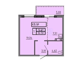 Продается 1-комнатная квартира ЖК Аринский, дом 1 корпус 3, 36.58  м², 3950000 рублей