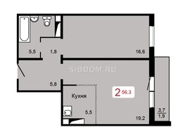 Продается 2-комнатная квартира ЖК Мичурино, дом 2 строение 1, 56.3  м², 5800000 рублей