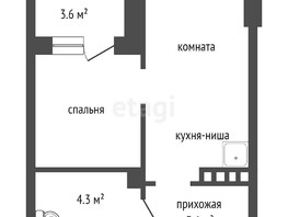 Продается 2-комнатная квартира ЖК Серебряный, дом 1 корпус 2, 32.4  м², 4800000 рублей