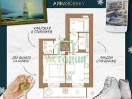 Продается 1-комнатная квартира ЖК АЙВАЗОВSKY (АЙВАЗОВСКИЙ), 1, 39.79  м², 5253000 рублей