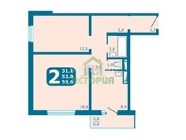 Продается 2-комнатная квартира ЖК Школьный, дом 1 корпус 1, 55.6  м², 6700000 рублей