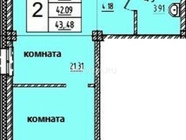 Продается 2-комнатная квартира ЖК Дом на Светлова, 43.57  м², 4574850 рублей