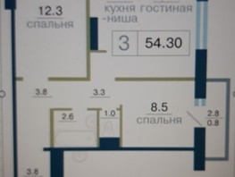 Продается 3-комнатная квартира ЖК Дубенский, дом 7.2, 54.3  м², 8226000 рублей