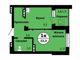 Продается 1-комнатная квартира ЖК Серебряный, дом 1 корпус 2, 32.4  м², 4750000 рублей