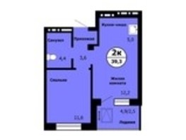 Продается 2-комнатная квартира ЖК Тихие зори, дом Стрелка, корпус 1, 39.3  м², 5450000 рублей