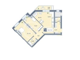 Продается 3-комнатная квартира ЖК Преображенский, дом 6, 92  м², 11700000 рублей