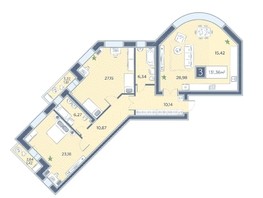 Продается 3-комнатная квартира ЖК Преображенский, дом 6, 131.36  м², 14449600 рублей
