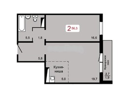 Продается 2-комнатная квартира ЖК Мичурино, дом 2 строение 1, 56.3  м², 5700000 рублей