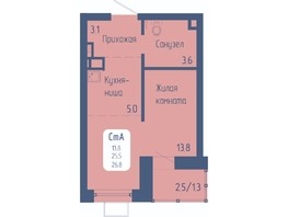 Продается 1-комнатная квартира ЖК Univers (Универс), 3 квартал, 26.8  м², 4556000 рублей