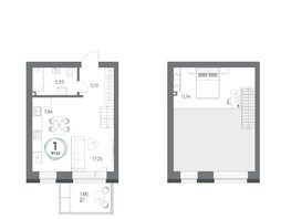 Продается 1-комнатная квартира ЖК Юдинский, дом 1.1, 37.52  м², 9852752 рублей