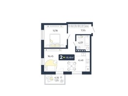 Продается 2-комнатная квартира ЖК Живём, Квартал 4, дом 2, 48.48  м², 5390976 рублей