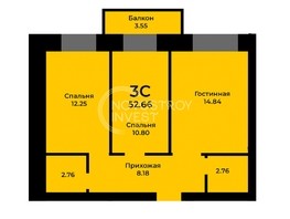 Продается 3-комнатная квартира ЖК Ривьера-Солонцы, дом 2, 52.6  м², 5400000 рублей