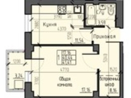 Продается 1-комнатная квартира ЖК Новые Солонцы, дом 9, 41.41  м², 4500000 рублей