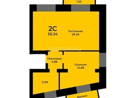 Продается 2-комнатная квартира Кирпичников ул, 55.24  м², 6350000 рублей