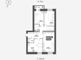 Продается 3-комнатная квартира ЖК Академгородок, дом 7, 108.3  м², 14500000 рублей