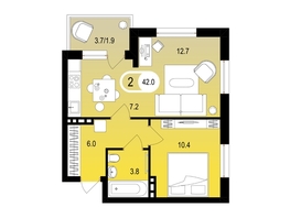 Продается 2-комнатная квартира ЖК Мичуринские аллеи, дом 5, 41.4  м², 5260000 рублей