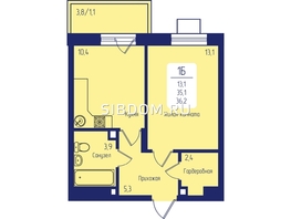 Продается 1-комнатная квартира ЖК Univers (Универс), 2 квартал, 36.2  м², 5700000 рублей