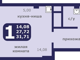 Продается 1-комнатная квартира ЖК Звездный, 31.71  м², 4680000 рублей