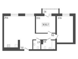 Продается 3-комнатная квартира ЖК Преображенский, дом 22 этап 3, 82.7  м², 10916400 рублей