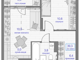 Продается 2-комнатная квартира ЖК Прогресс-квартал Перемены, дом 2, 39.3  м², 5698500 рублей