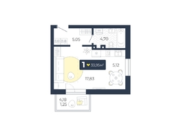 Продается 1-комнатная квартира ЖК Живём, Квартал 6.2, дом 1, 33.87 м², 3847632 рублей