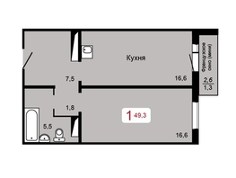 Продается 1-комнатная квартира ЖК Мичурино, дом 2 строение 4, 49.3 м², 5021600 рублей