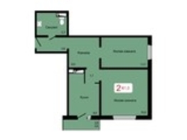 Продается 2-комнатная квартира ЖК Мичурино, дом 2 строение 7, 61 м², 6100000 рублей