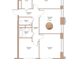 Продается 3-комнатная квартира ЖК Небо над Енисеем, 84.3  м²