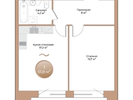 Продается 1-комнатная квартира ЖК Небо над Енисеем, 47.1 м²