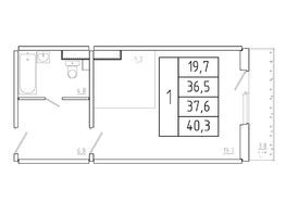 Продается Студия ЖК Три слона, дом 3, 37.6 м², 4512000 рублей