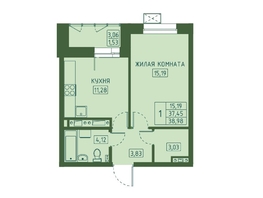 Продается 1-комнатная квартира ЖК Univers (Универс), 4 квартал, 38.98 м², 6431700 рублей
