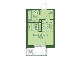 Продается Студия ЖК Univers (Универс), 4 квартал, 27.55 м², 5565100 рублей