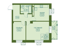 Продается 2-комнатная квартира ЖК Univers (Универс), 4 квартал, 56.24 м², 9757640 рублей