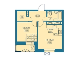 Продается 2-комнатная квартира ЖК Univers (Универс), 5 квартал, 43.26 м², 7959840 рублей