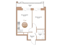 Продается 1-комнатная квартира ЖК Небо над Енисеем, 37.3 м², 5818800 рублей