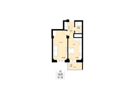 Продается 1-комнатная квартира ЖК ЛЕТО, дом 1, 41.16 м², 5474280 рублей