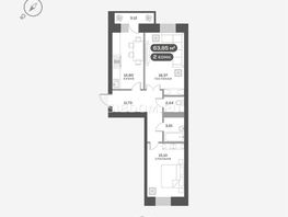 Продается 2-комнатная квартира ЖК Сити-квартал Октябрьский, дом 1, 63.25 м², 8600000 рублей
