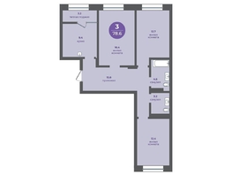 Продается 3-комнатная квартира ЖК Прогресс-квартал Перемены, дом 1, 78.6  м², 10453800 рублей