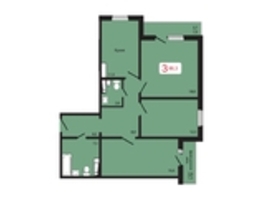 Продается 3-комнатная квартира ЖК КБС. Берег, дом 5 строение 1, 86.3 м², 10500000 рублей
