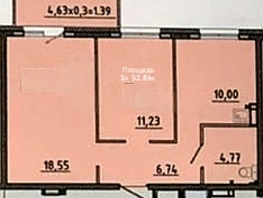 Продается 2-комнатная квартира ЖК Аринский, дом 1 корпус 5, 52.78 м², 5015000 рублей