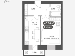 Продается 1-комнатная квартира ЖК Сити-квартал Октябрьский, дом 1, 40.84  м², 7450000 рублей